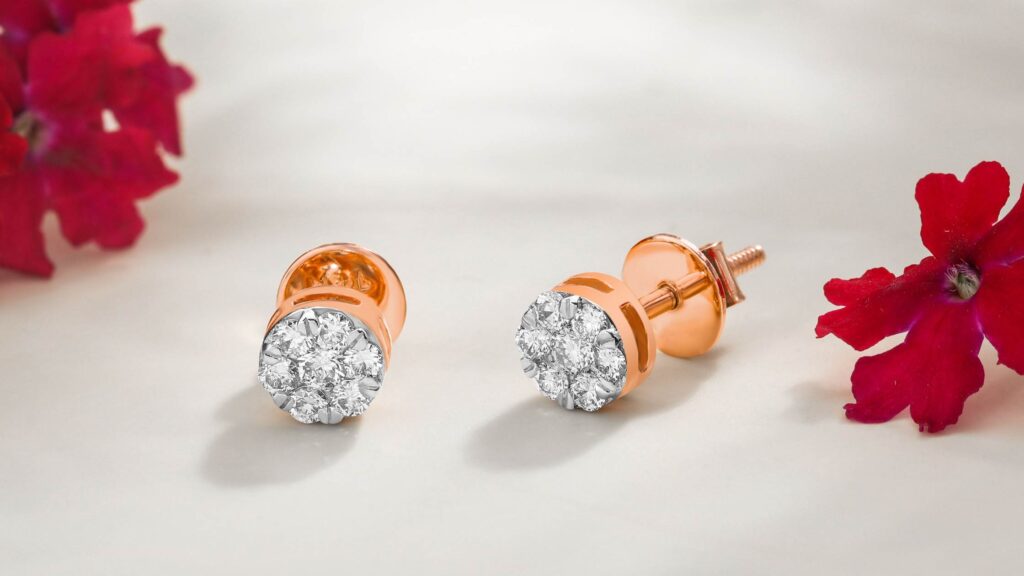 Mini Diamond Bar Stud Earrings Gift For Girlfriend