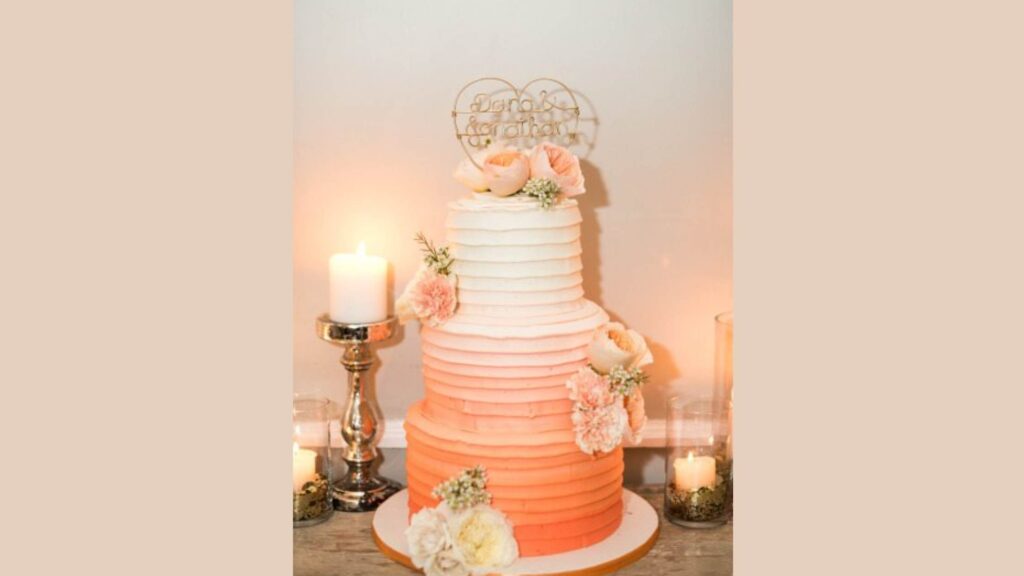 Orange Ombre Wedding Cake