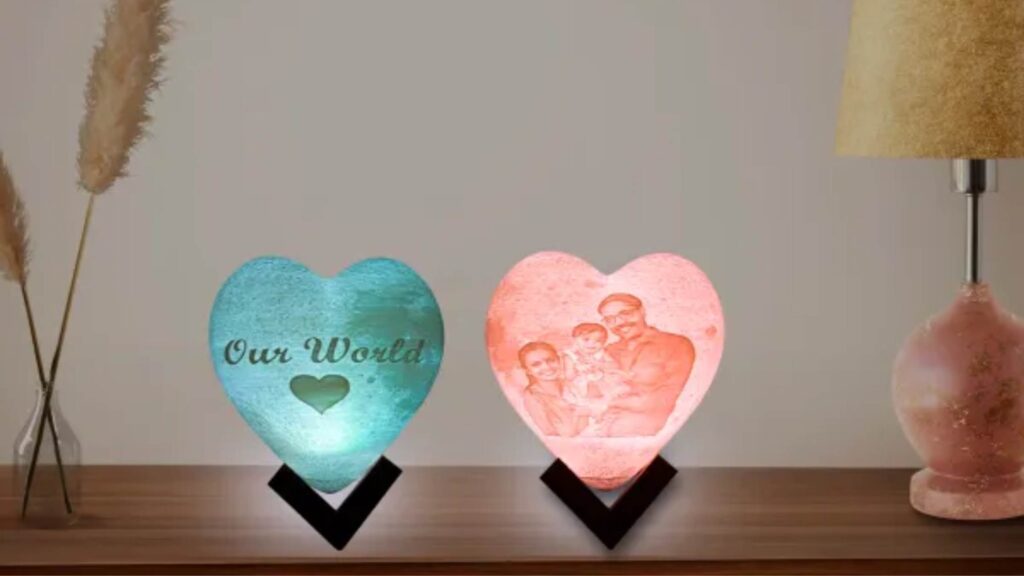 3D Moon Personalized Heart Lamp Gifts For Valentine's Day