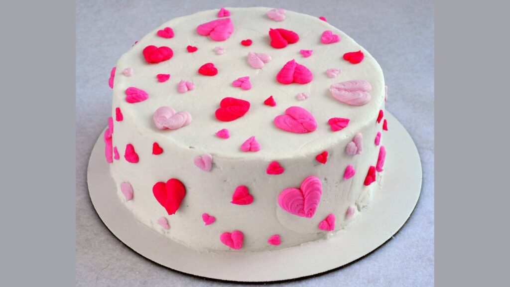 Buttercream Hearts Valentines Cake