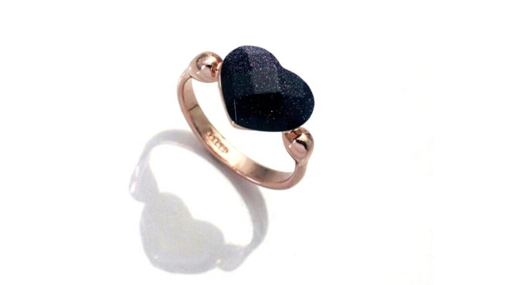 Heart Shaped Stone Beaded Ring Gifts For Valentine's Day