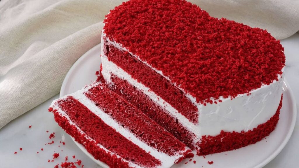 Love Birds Red Velvet Valentines Cake