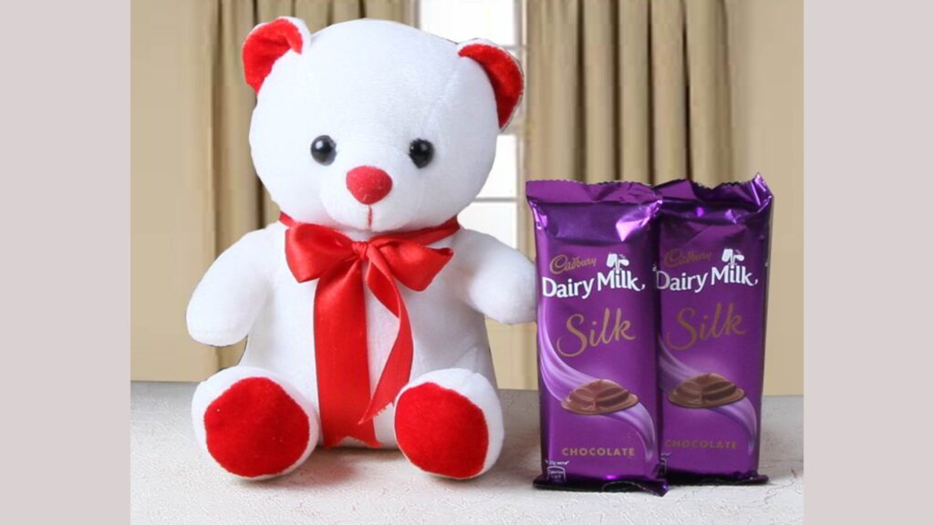 Soft Toys With Valentine's Day Chocolates