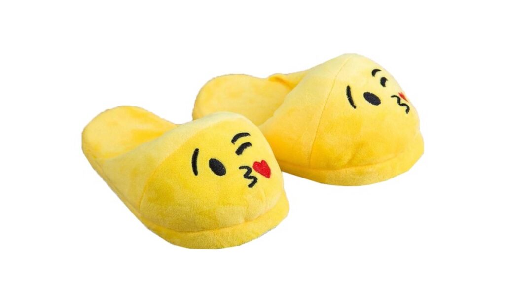 Cute Emoji Slippers White Elephant Gif