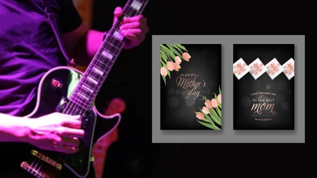 Combo Of Customized Mothers Day Gift Card And Guitarist