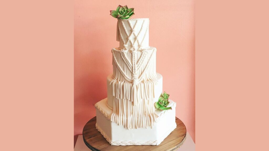 Macrame-Covered Cake