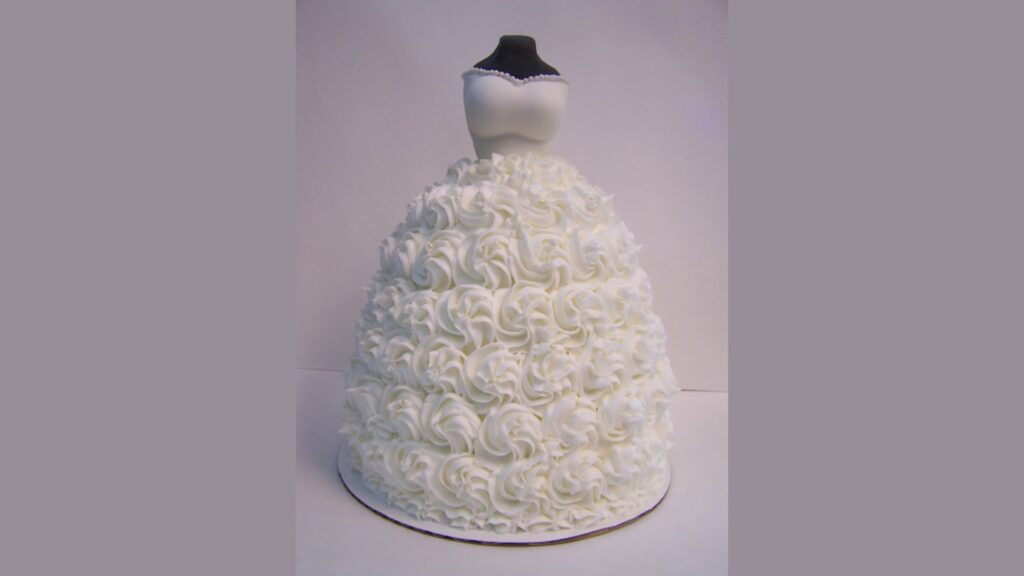 Wedding dress cake